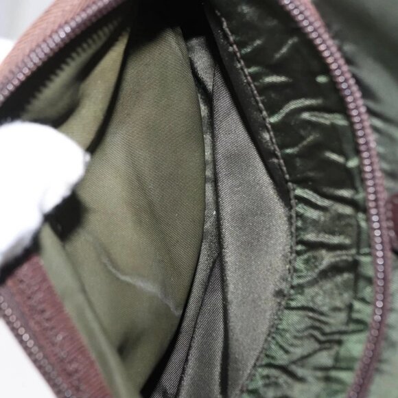 PRADA Backpack Nylon Khaki Silver Auth BA7769